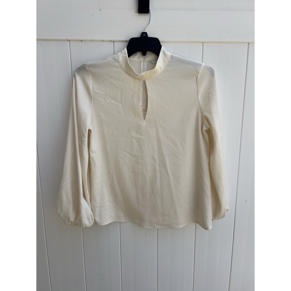 Banana Republic Woman's Blouse Ivory Long Sleeves Small
